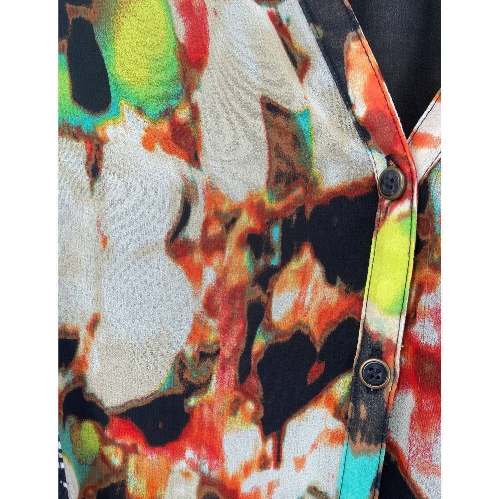Calvin Klein Multicolor Printed Long Sleeves Smocked Waist Top Large‎ - Picture 4 of 7
